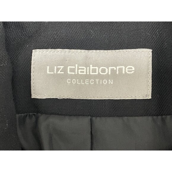 Liz Claiborne Women’s Black Double-Breasted Peacoat Blazer - Picture 7 of 8